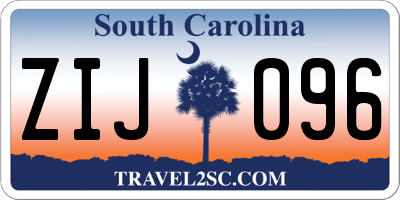 SC license plate ZIJ096