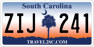 SC license plate ZIJ241