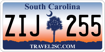 SC license plate ZIJ255
