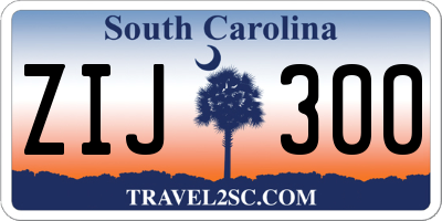 SC license plate ZIJ300