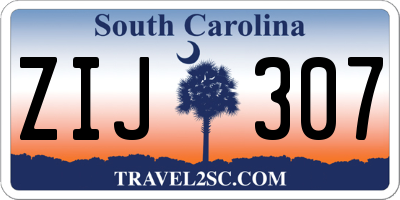 SC license plate ZIJ307