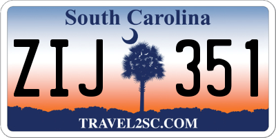 SC license plate ZIJ351