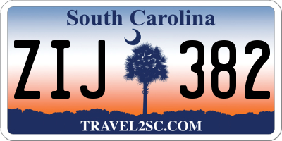 SC license plate ZIJ382