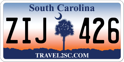 SC license plate ZIJ426