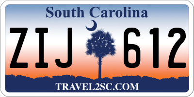 SC license plate ZIJ612