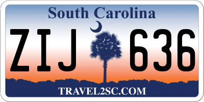 SC license plate ZIJ636