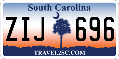SC license plate ZIJ696