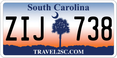 SC license plate ZIJ738