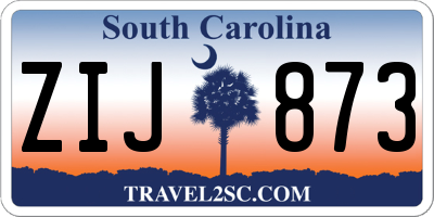SC license plate ZIJ873