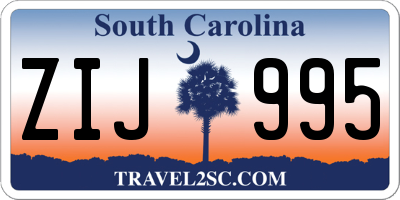 SC license plate ZIJ995