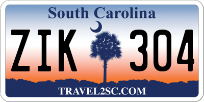 SC license plate ZIK304