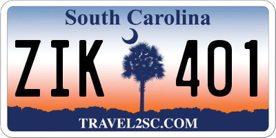 SC license plate ZIK401