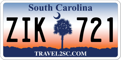 SC license plate ZIK721