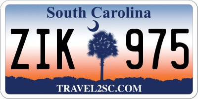 SC license plate ZIK975