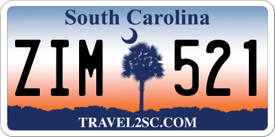 SC license plate ZIM521