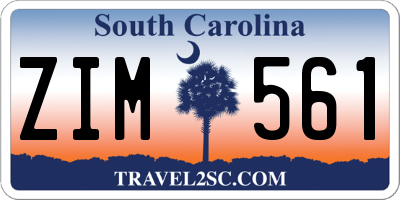 SC license plate ZIM561