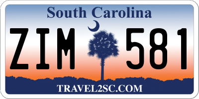 SC license plate ZIM581