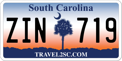 SC license plate ZIN719