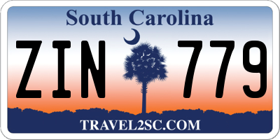 SC license plate ZIN779