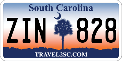 SC license plate ZIN828