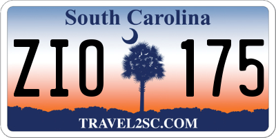 SC license plate ZIO175