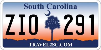 SC license plate ZIO291