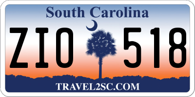 SC license plate ZIO518