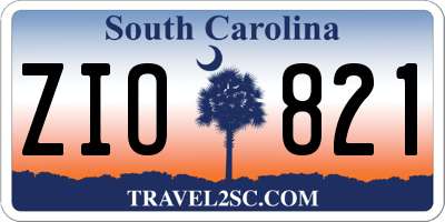 SC license plate ZIO821
