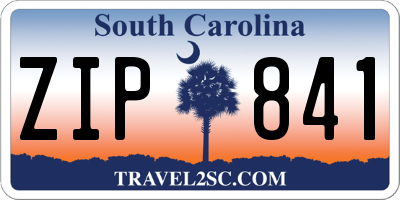 SC license plate ZIP841