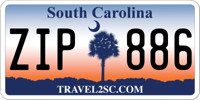 SC license plate ZIP886