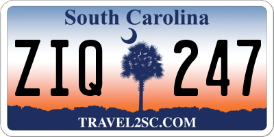 SC license plate ZIQ247