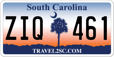 SC license plate ZIQ461