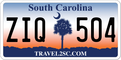 SC license plate ZIQ504