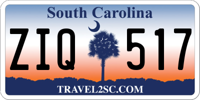 SC license plate ZIQ517