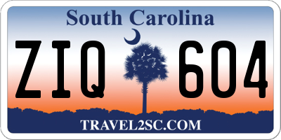 SC license plate ZIQ604