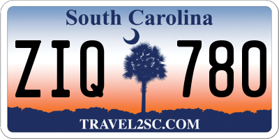 SC license plate ZIQ780