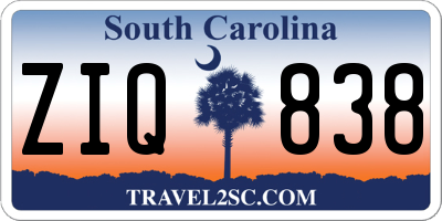 SC license plate ZIQ838