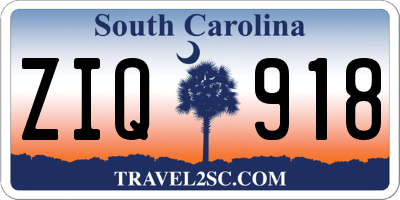 SC license plate ZIQ918