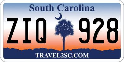 SC license plate ZIQ928