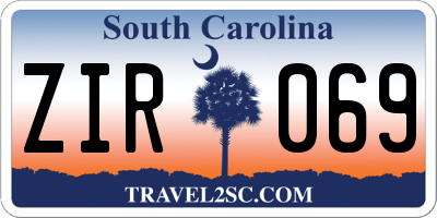 SC license plate ZIR069