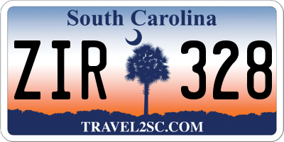 SC license plate ZIR328