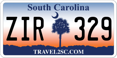 SC license plate ZIR329