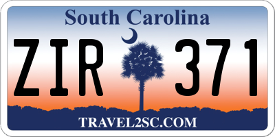 SC license plate ZIR371