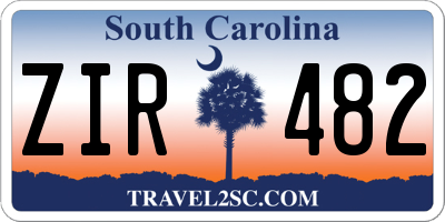 SC license plate ZIR482