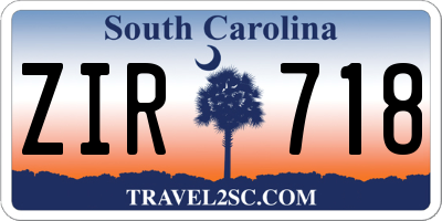 SC license plate ZIR718