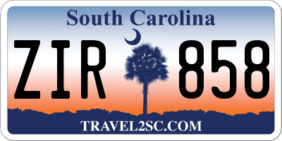 SC license plate ZIR858
