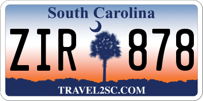 SC license plate ZIR878