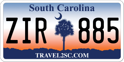 SC license plate ZIR885