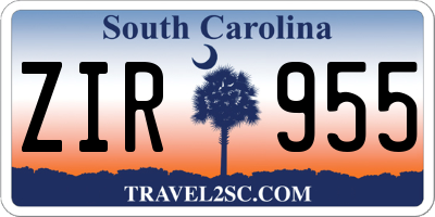 SC license plate ZIR955