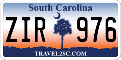 SC license plate ZIR976